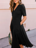 Eleganter Mid-Rise-Midi-Rock in Schwarz – Bild 7 | LuxeStyle