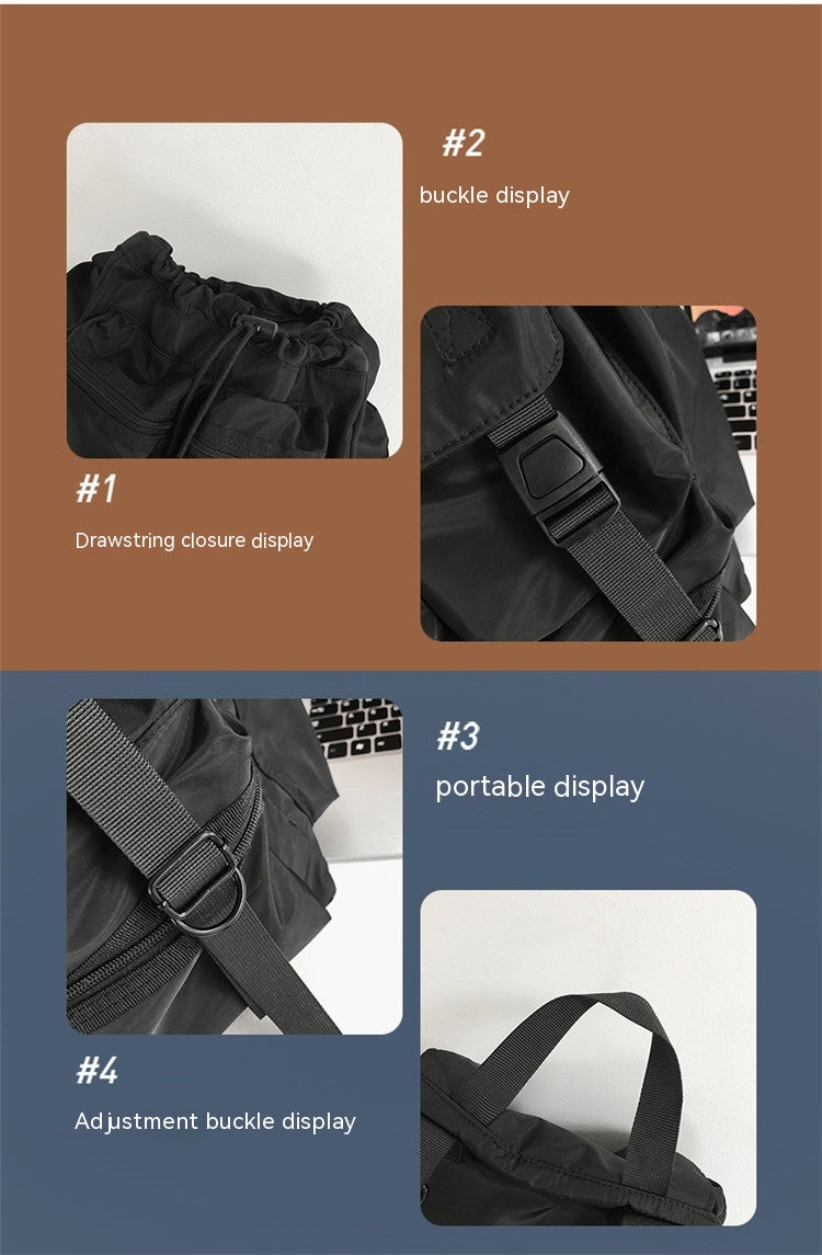 Grosser Rucksack mit Kordelzug und vielen Fächern – Bild 5 | LuxeStyle