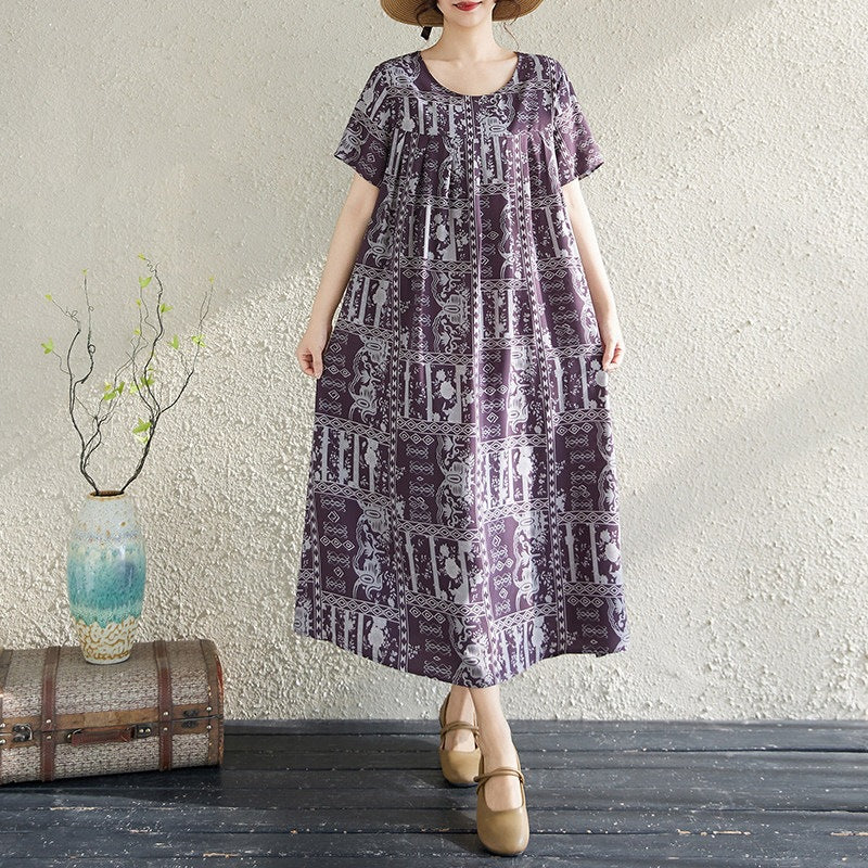 Elegantes Baumwollseidenkleid mit Taschen