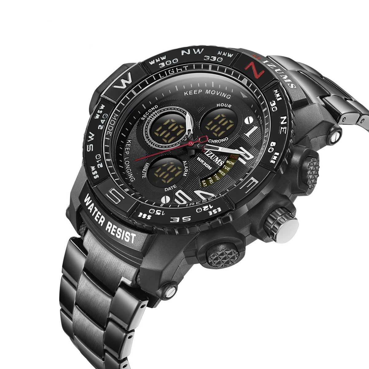 Sportliche Digitaluhr mit Stahlband – Bild 2 | LuxeStyle
