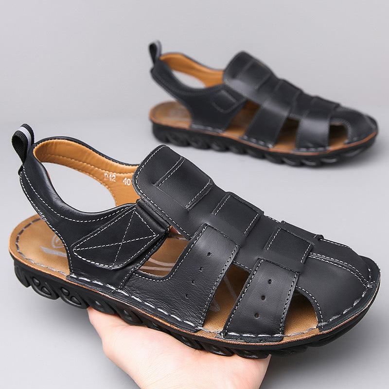 Herren Leder-Sandalen mit weicher Sohle