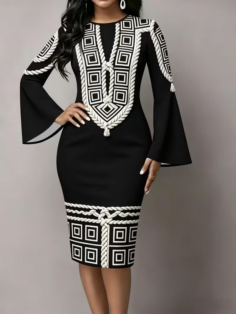 Rundhalsausschnitt Kleid