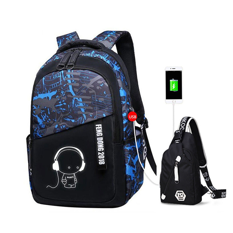 Cross‑border Schülerrucksack mit geometrischem Muster – Bild 3 | LuxeStyle