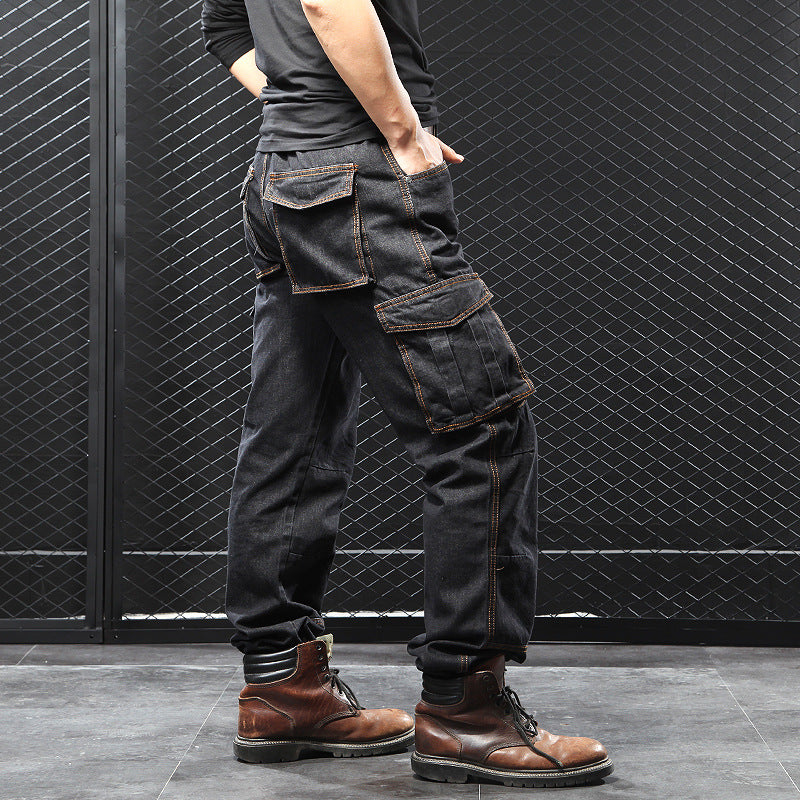 Herren-Cargo-Hosen, gerade geschnitten
