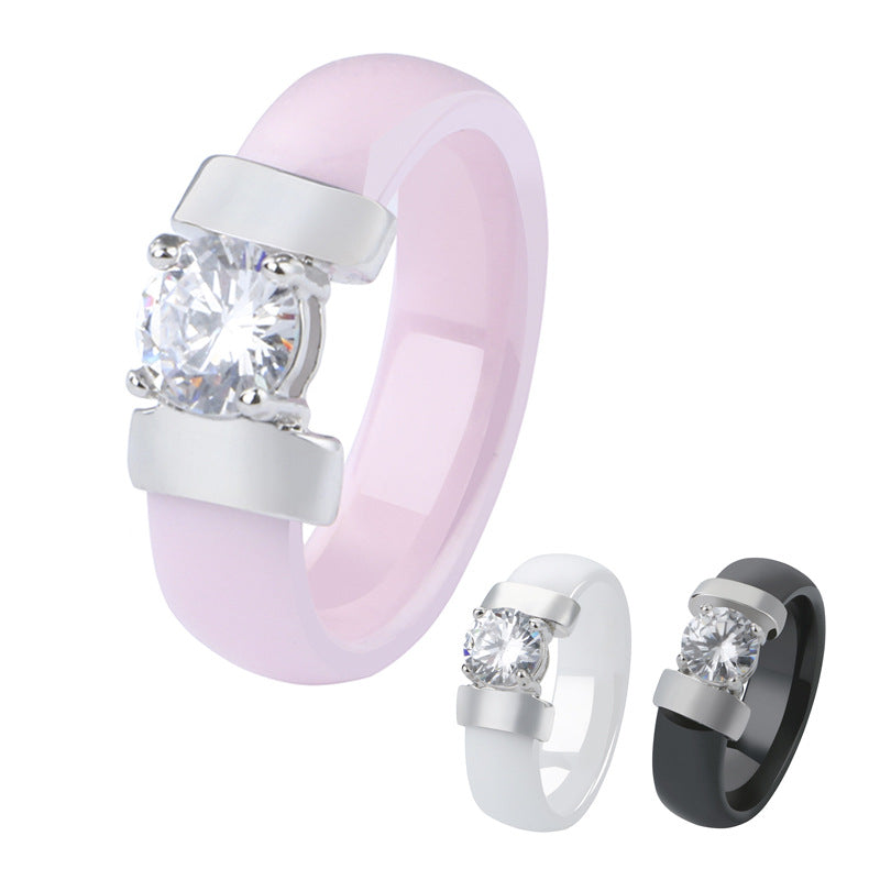 Keramikring mit Diamant-Einlage | LuxeStyle