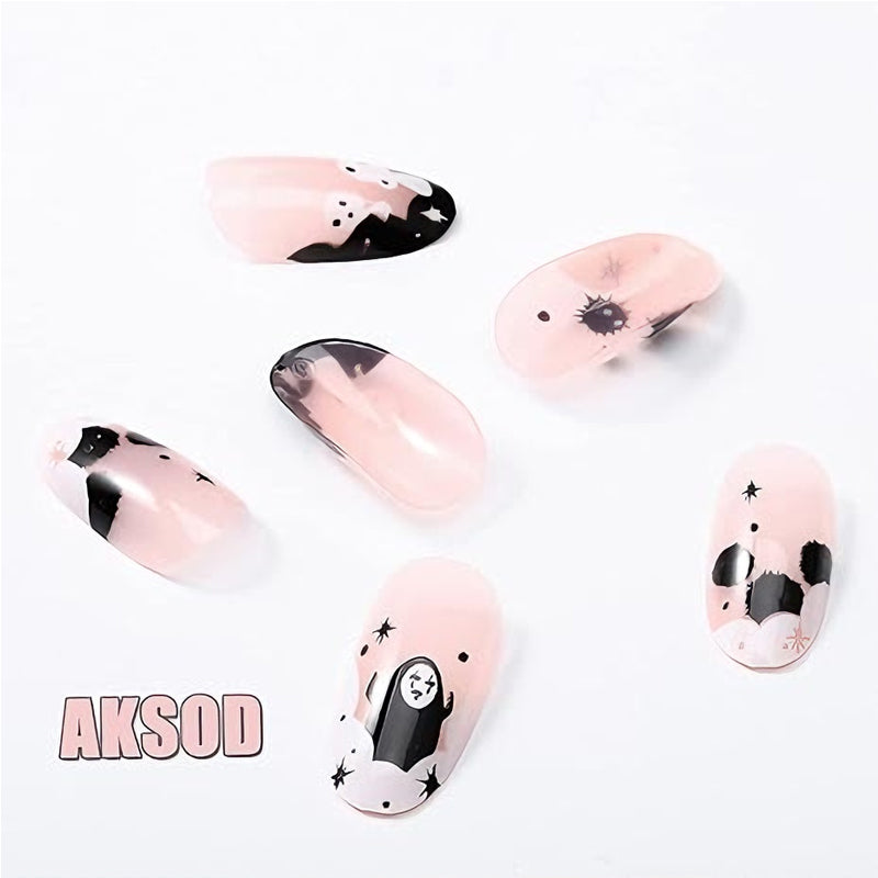 24 Stk. lange Fake Nails mit Wasserrohr-Design – Ansicht 7