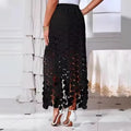 Elegantes asymmetrisches Polka-Dot Maxikleid