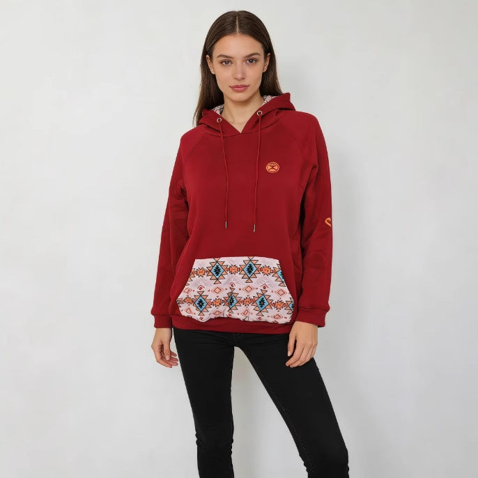 Kapuzenpullover für Damen mit Geometrischem Muster