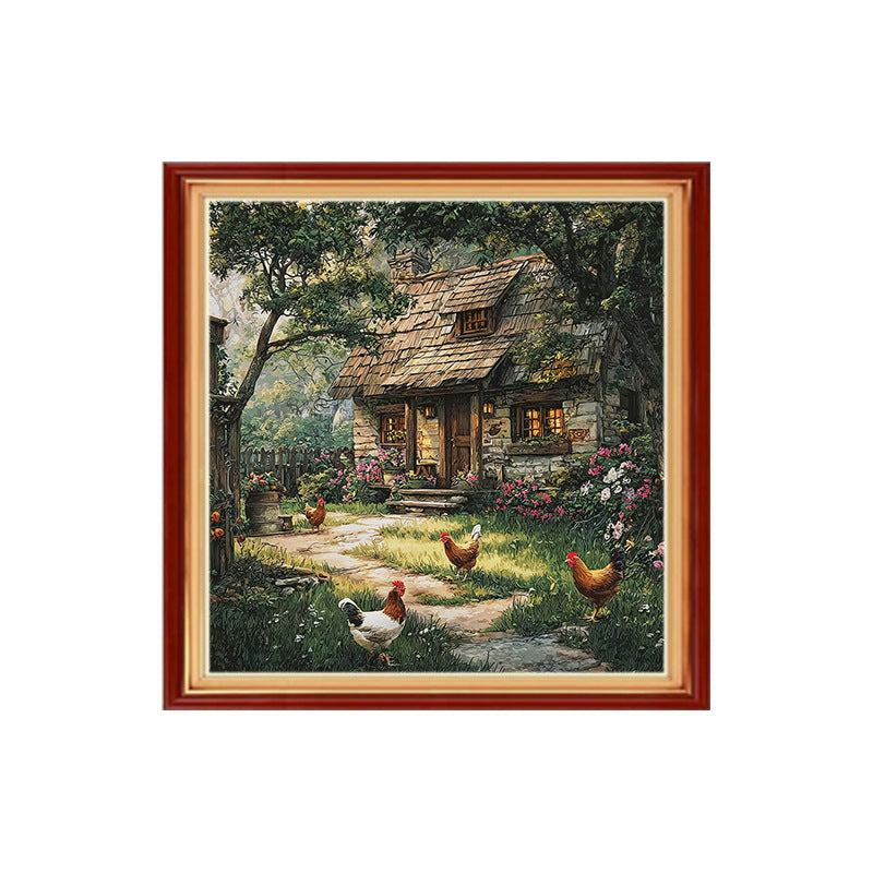 DIY Kreuzstich Landschaft Cartoon 40x40 cm