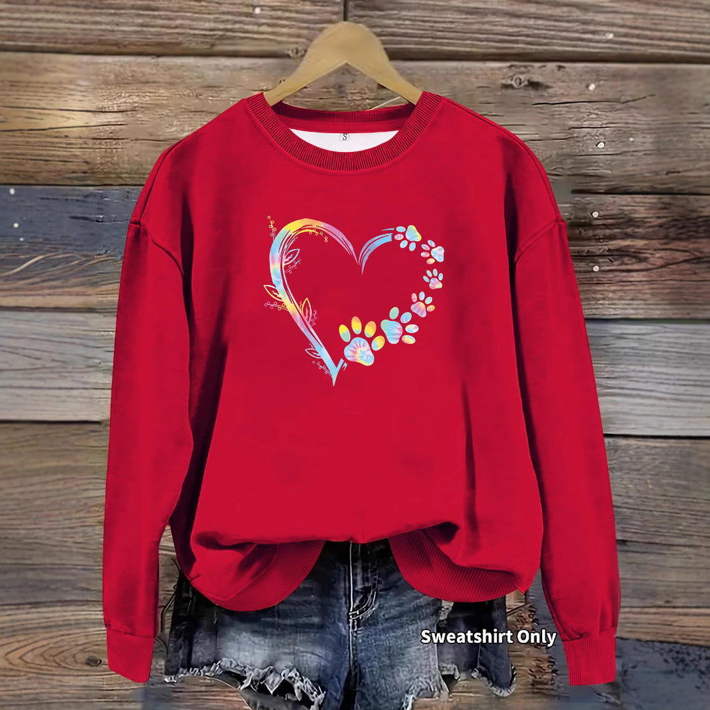 Pullover mit Herz- und Pfoten-Print