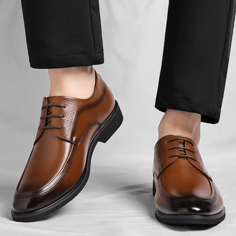 Schwarze Leder-Schnürschuhe für Herren