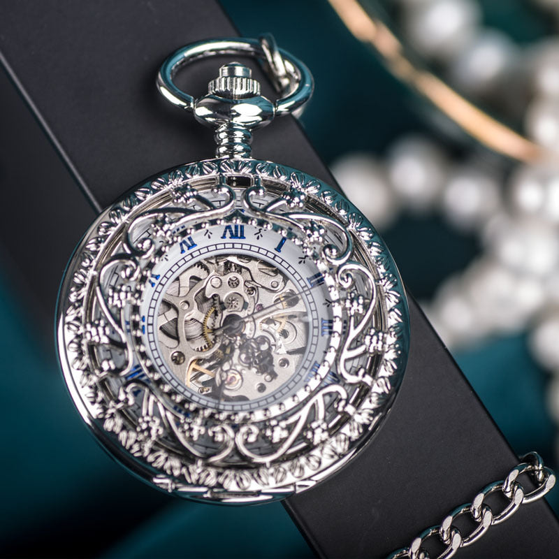 Skelett-Taschenuhr mit Mechanik – Ansicht 2