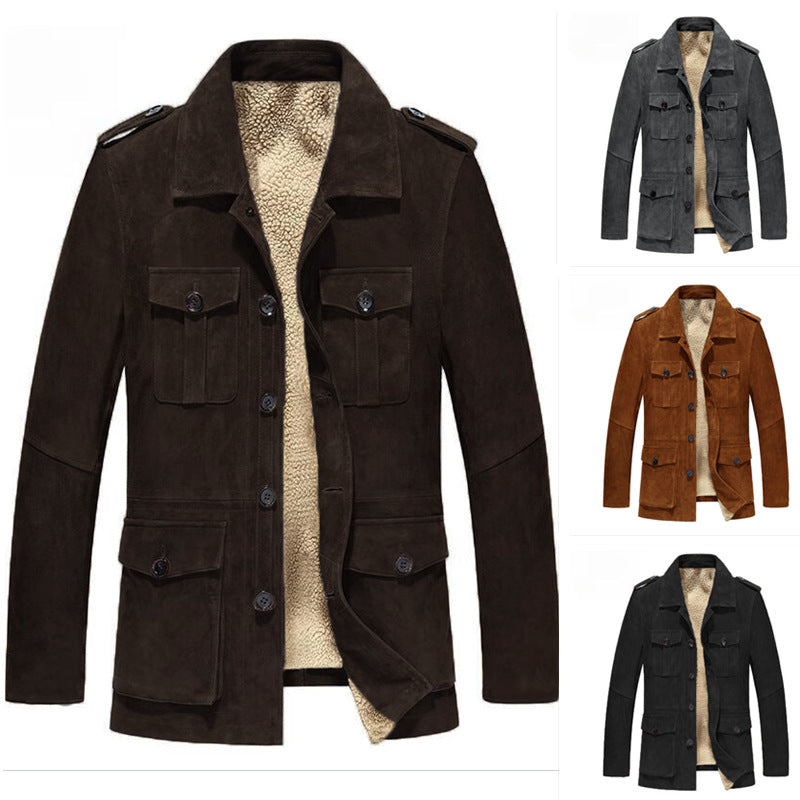 Herren Shearling-Fleece Jacke aus Kunstfell