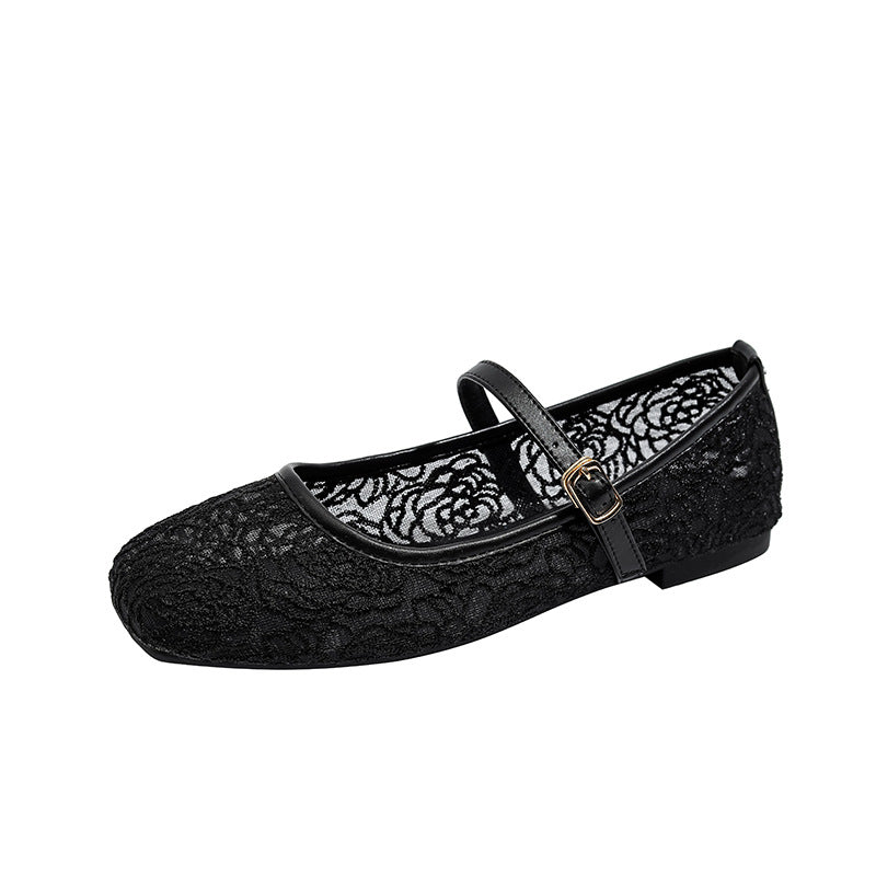 Bestickte Mesh Flats mit eckiger Zehenpartie – Bild 3 | LuxeStyle