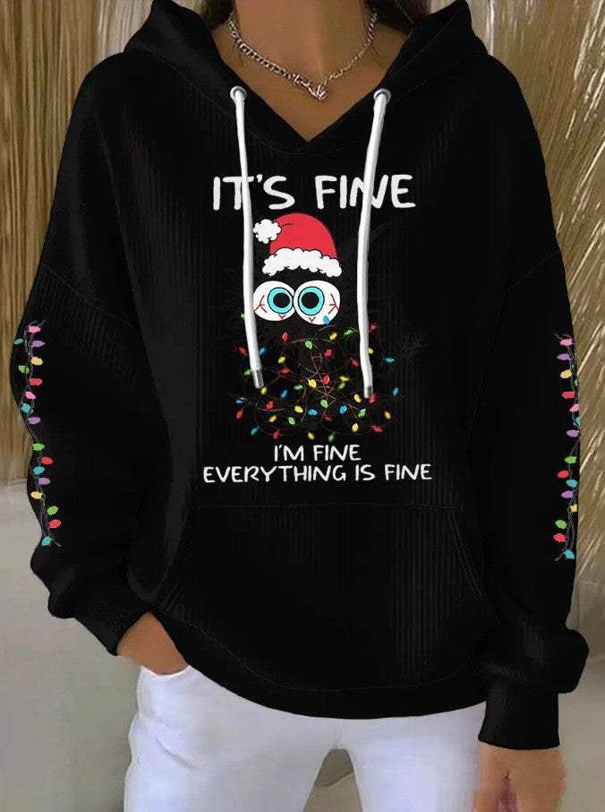 Christmas Hoodie mit Katzen-Print