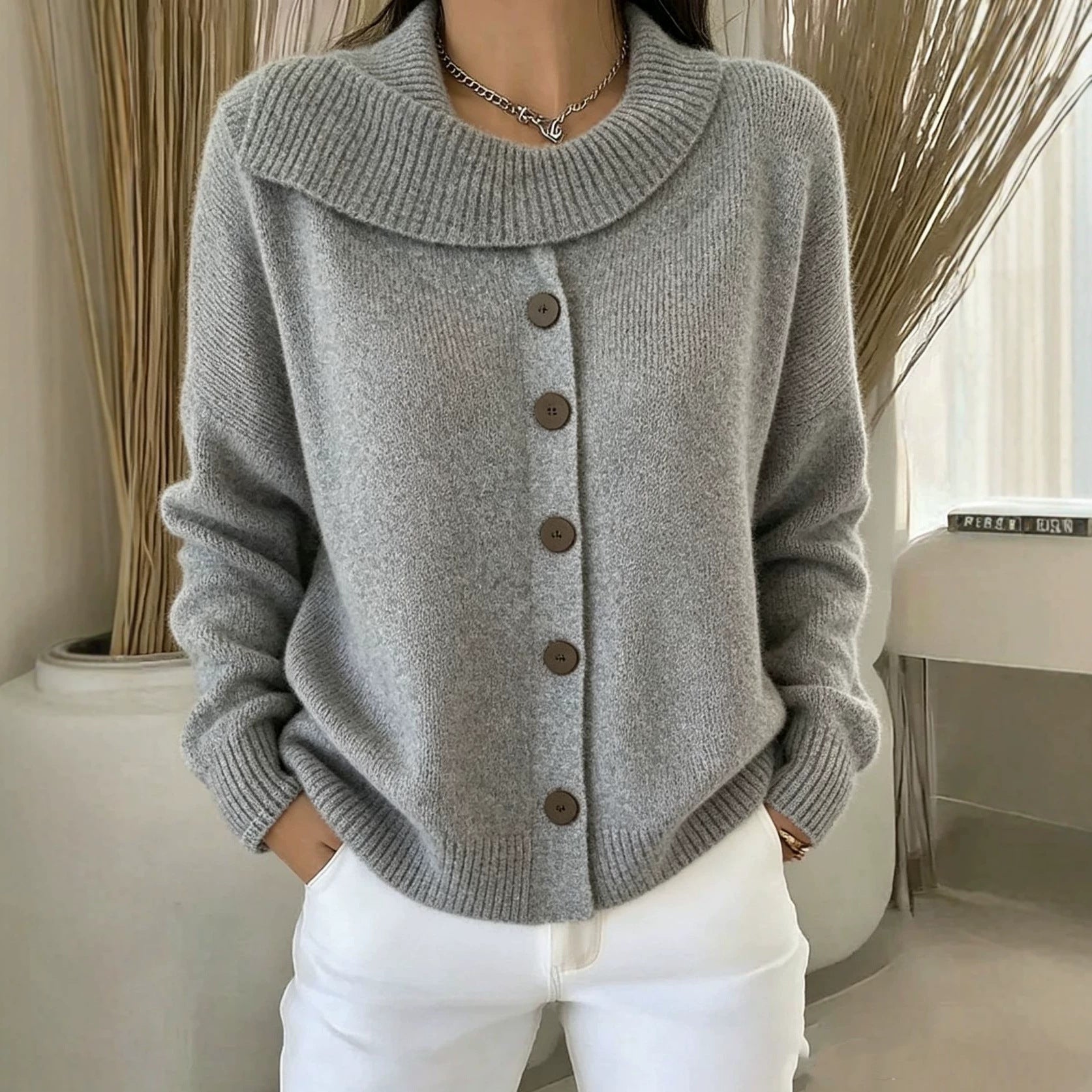 Strick-Cardigan mit Knöpfen