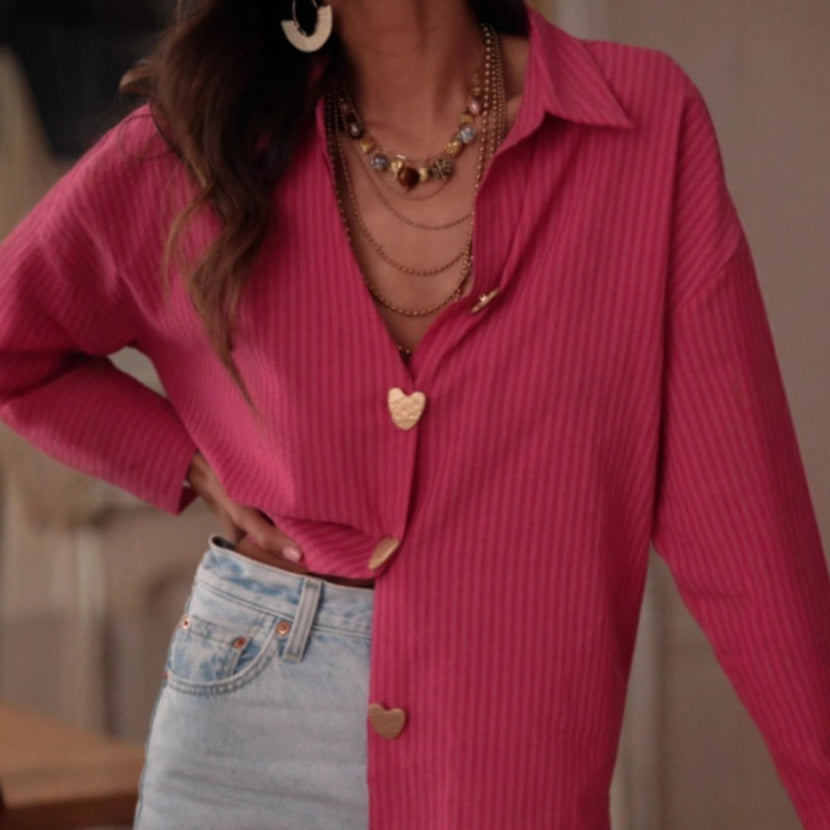 Gestreifte Bluse aus Polyester – Bild 7 | LuxeStyle