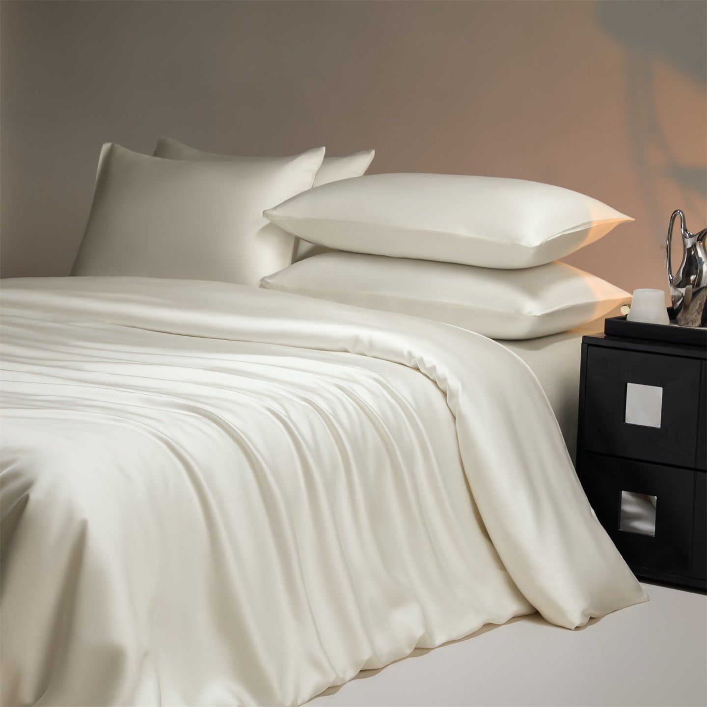 Tencel Satin-Bettwäsche-Set, 4-teilig
