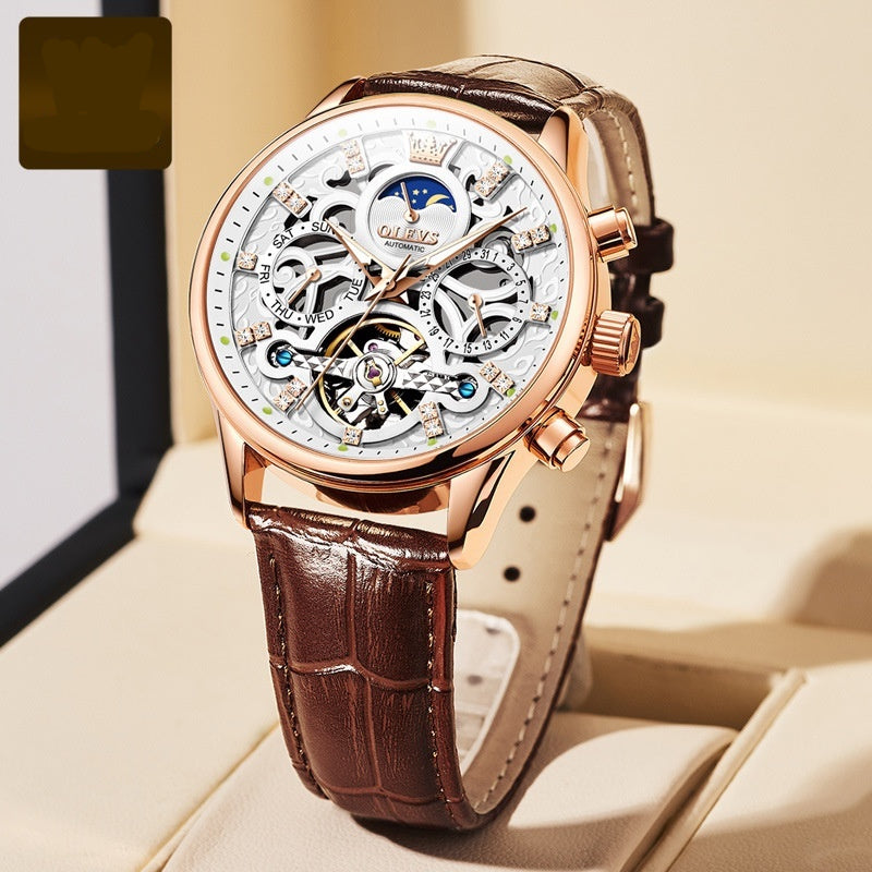 Herren Quarzuhr mit Lederarmband