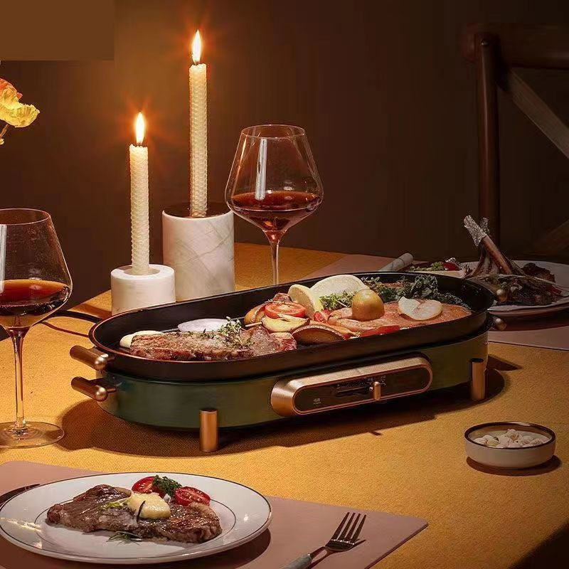 Elektrische Grillplatte und Hot Pot