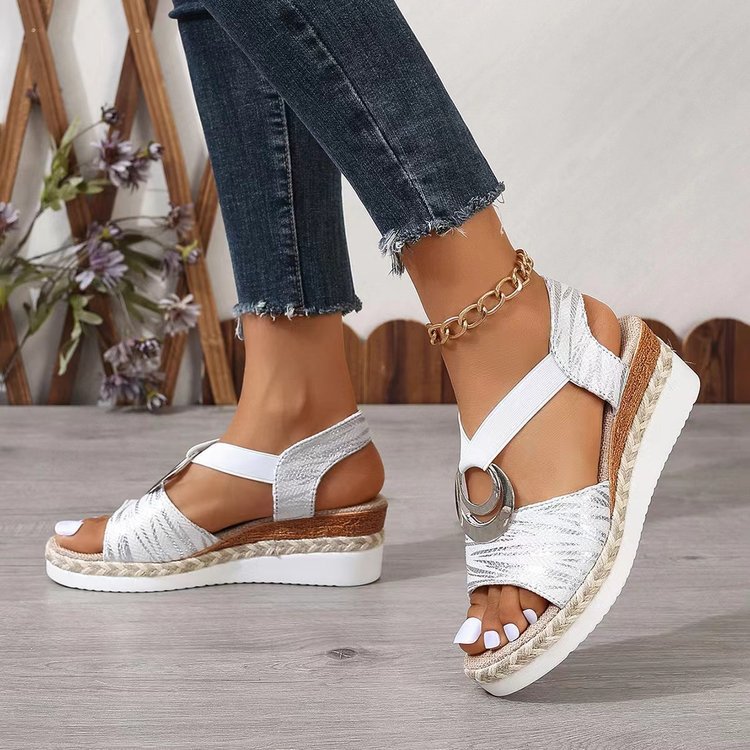 Keilabsatz-Sandalen mit Hanfseil & Metallschnalle – Bild 13 | LuxeStyle