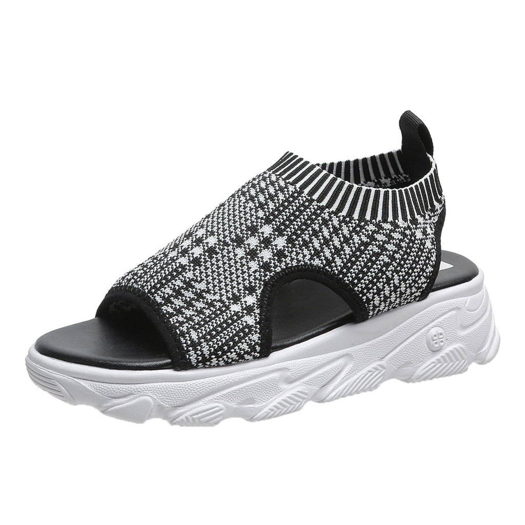 Gewobene Plateau-Sandalen mit mittlerem Absatz – Bild 6 | LuxeStyle