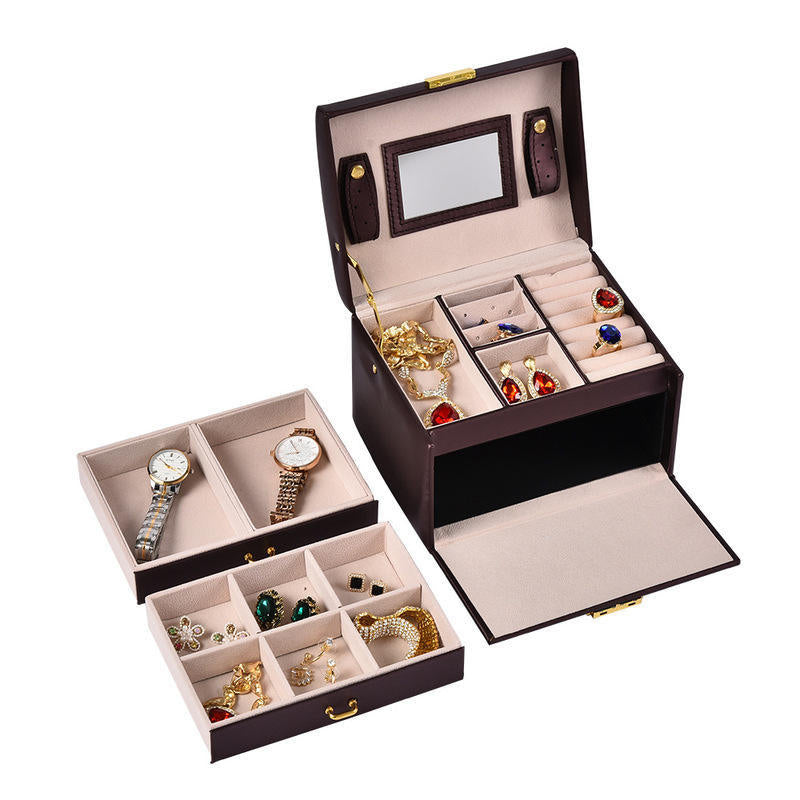 Drei-Schichten Leder-Schmuckschatulle – Bild 6 | LuxeStyle