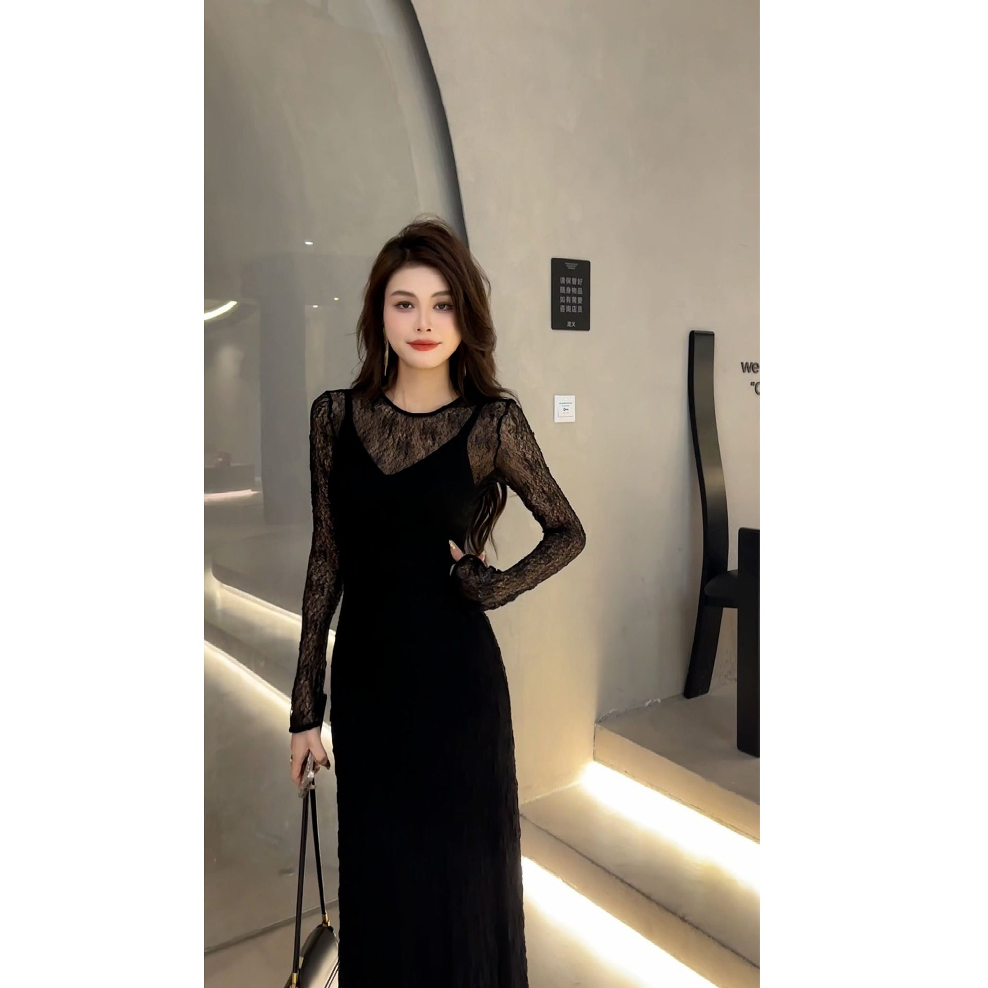 Elegantes A-Linien Kleid mit Spitze