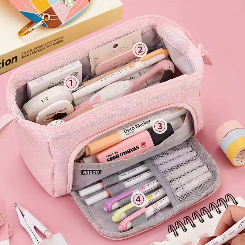 Doppelfach-Stoff-Taschenset für Stifte | LuxeStyle