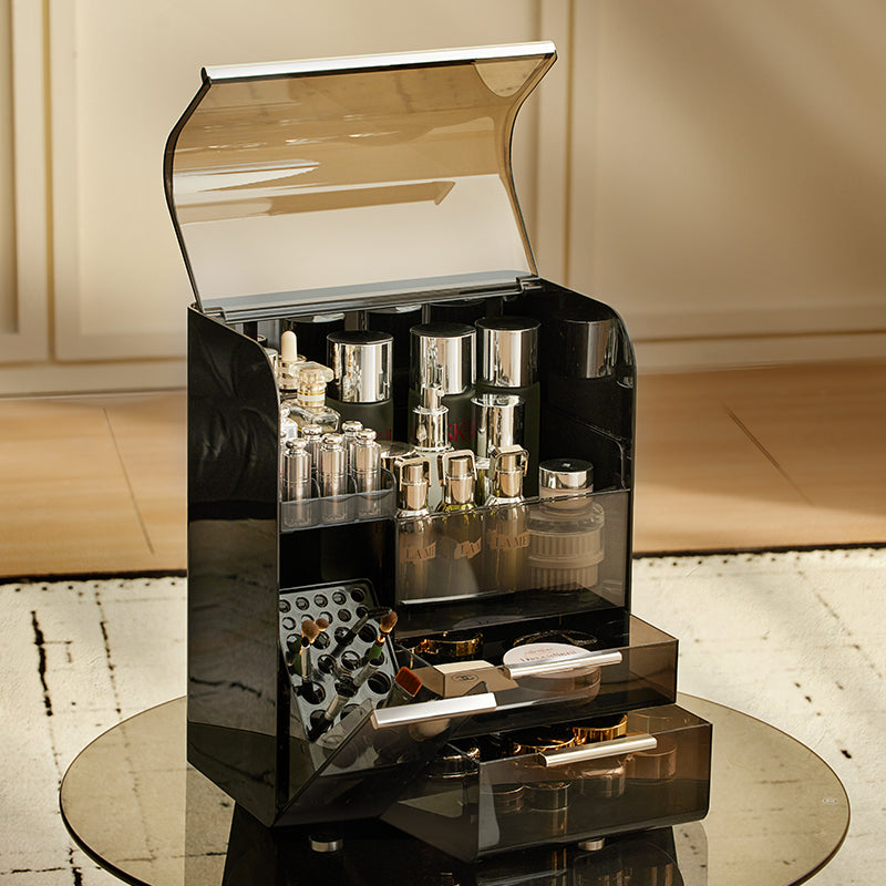 Kosmetikaufbewahrungsbox mit Pinsel- und Lippenstiftfach – Bild 8 | LuxeStyle