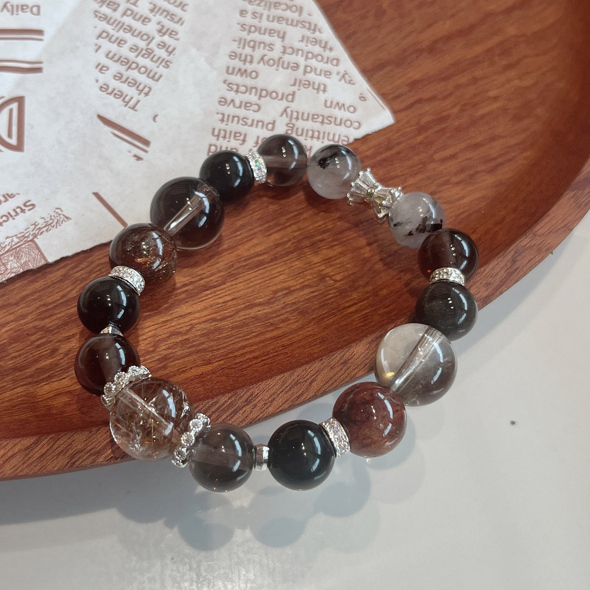 Obsidian- und Rutil-Quarz-Armband | LuxeStyle