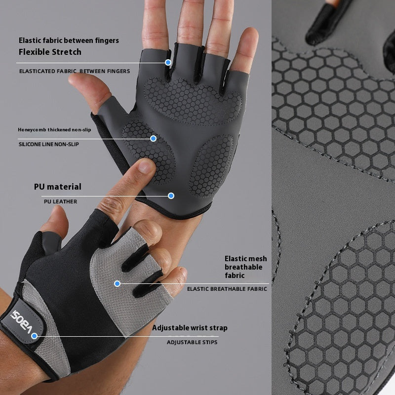 Halbfinger-Fitnesshandschuhe für Krafttraining