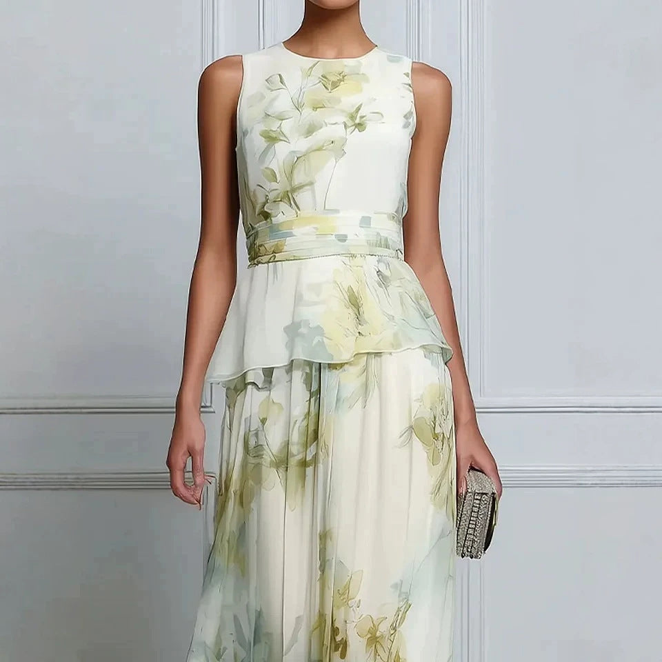 Elegantes ärmelloses Blumenkleid mit Print – Bild 2 | LuxeStyle