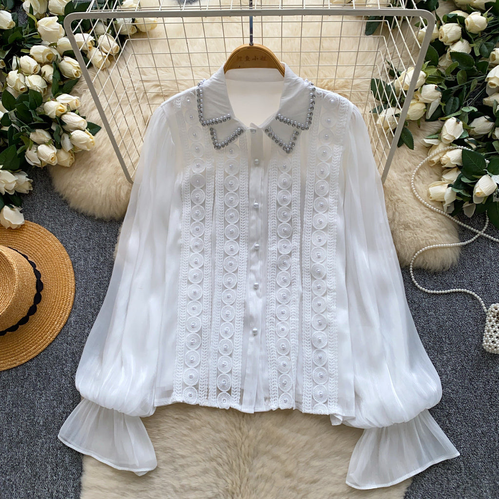 Romantische Perlenbluse im französischen Stil – Bild 4 | LuxeStyle