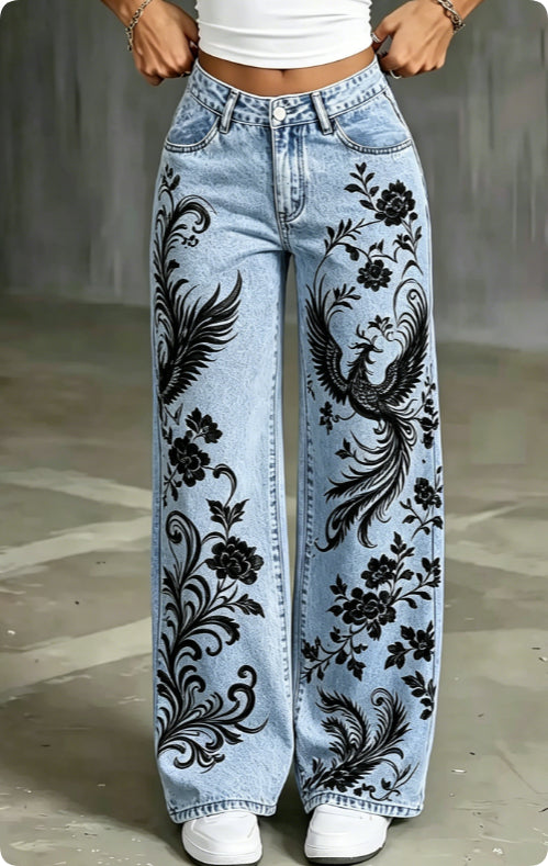 Straight-Leg Jeans aus echtem Denim