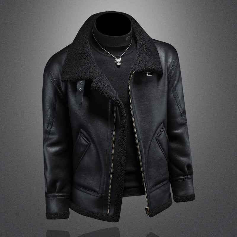 Leder-Pelz Jacke für Herren