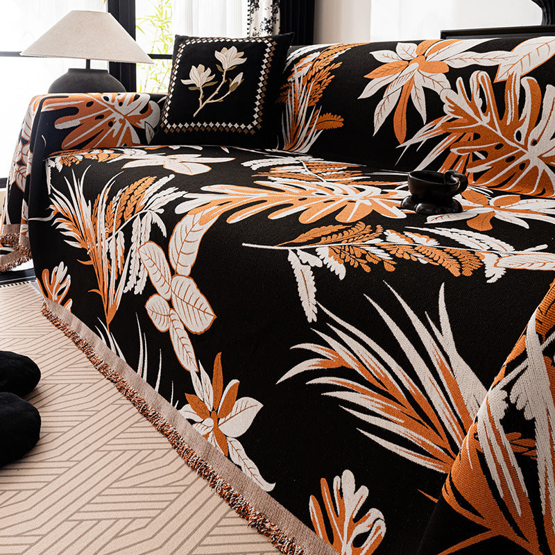 Sofaüberwurf aus Chenille mit Pflanzenmuster – Bild 7 | LuxeStyle