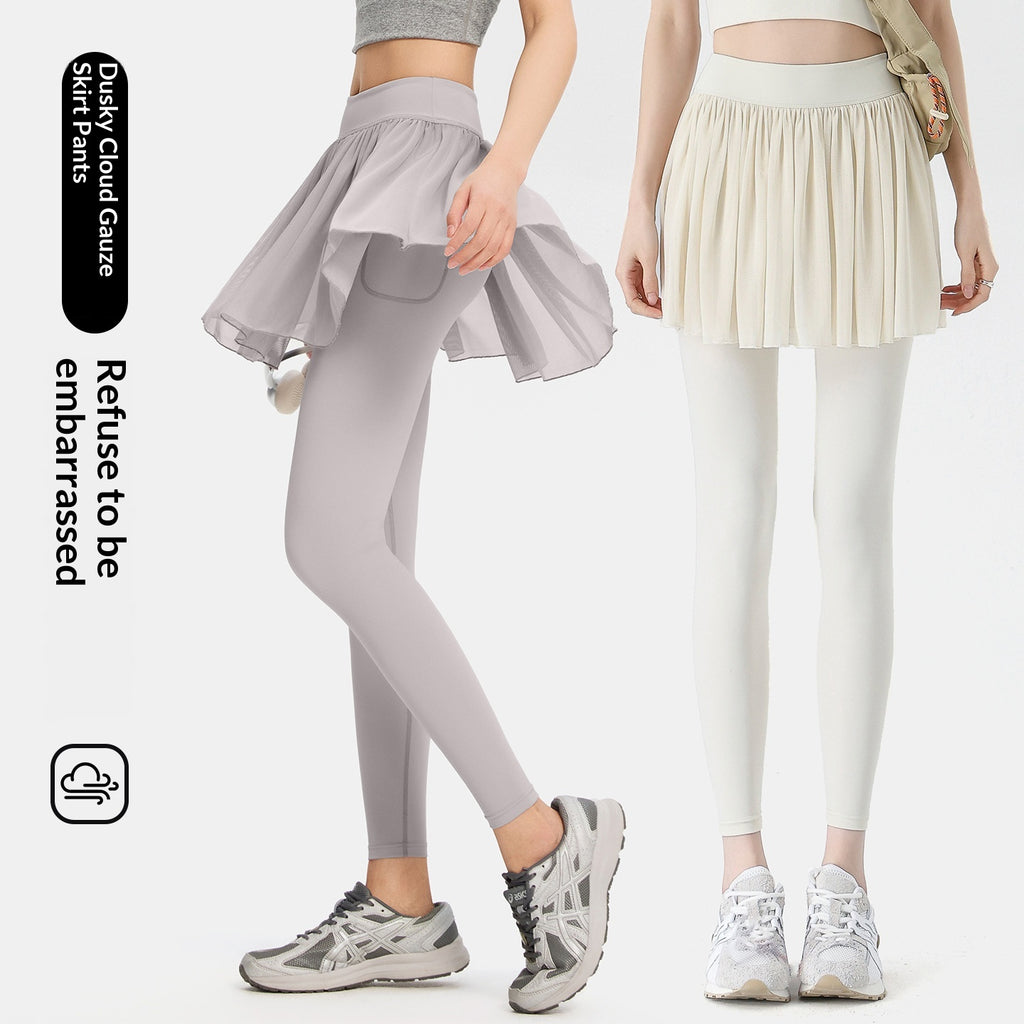 Figurformender Yoga Skort mit Mesh-Einsätzen