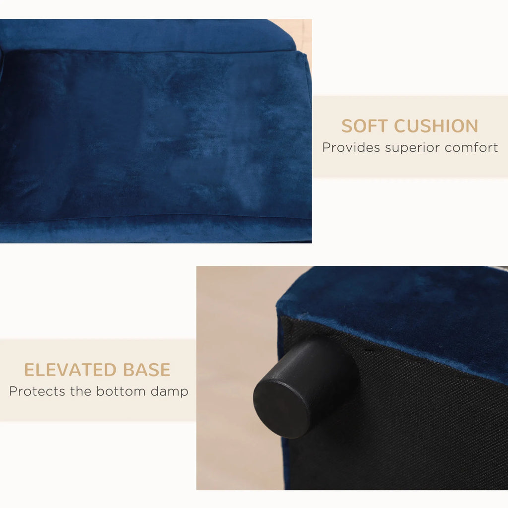 Hundebett mit Stauraum, Blau