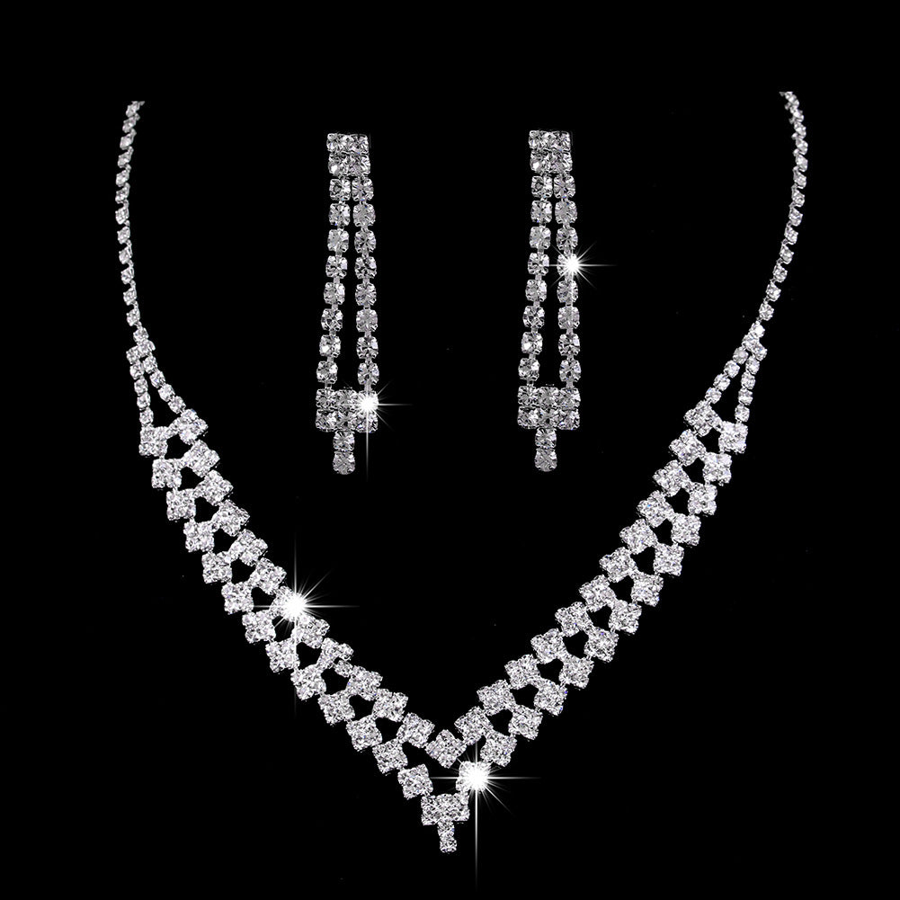 Rhinestone Halskette und Ohrringe