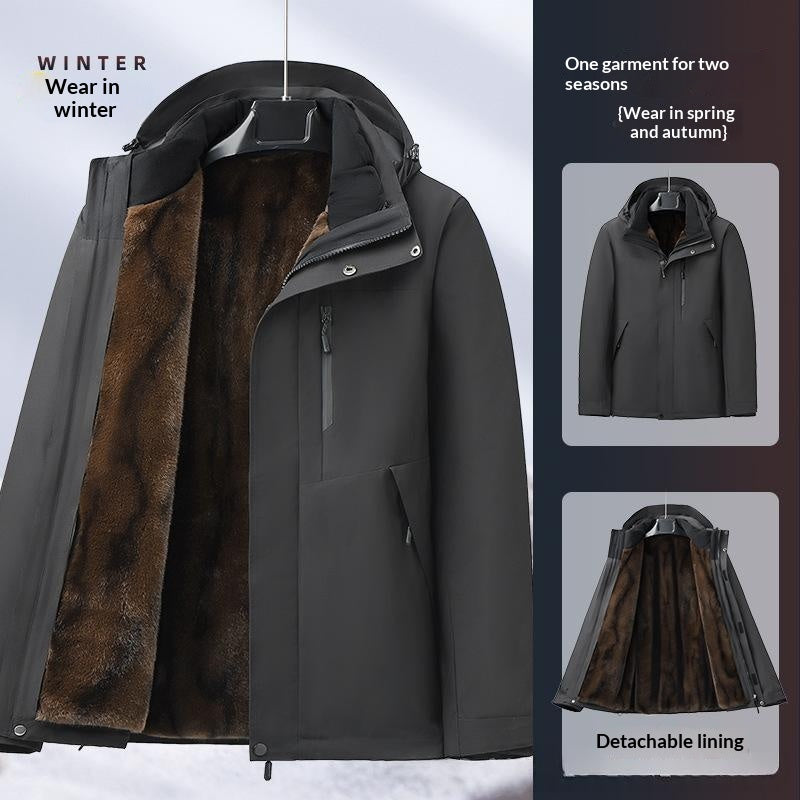 Wasserdichte Herren-Fleecejacke mit abnehmbarer Innenfutter