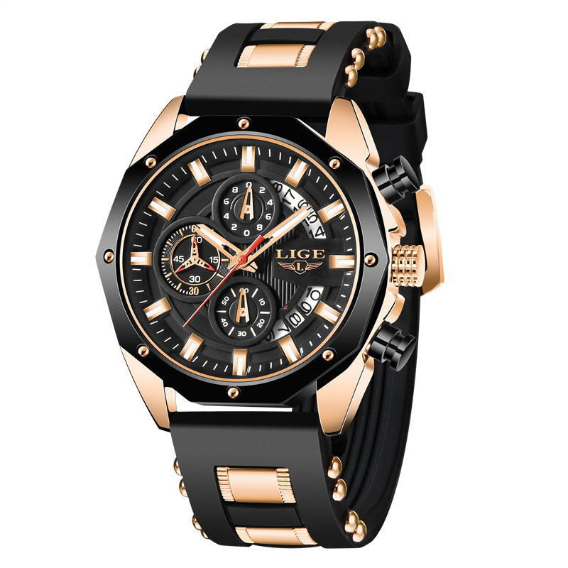 Sportliche Herren-Quarzuhr mit Chronograph