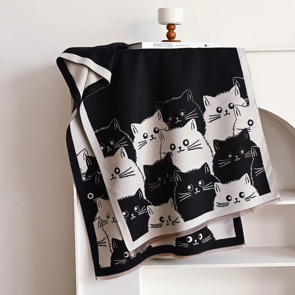 Faux-Cashmere Schal mit Cartoon-Design – Bild 2 | LuxeStyle