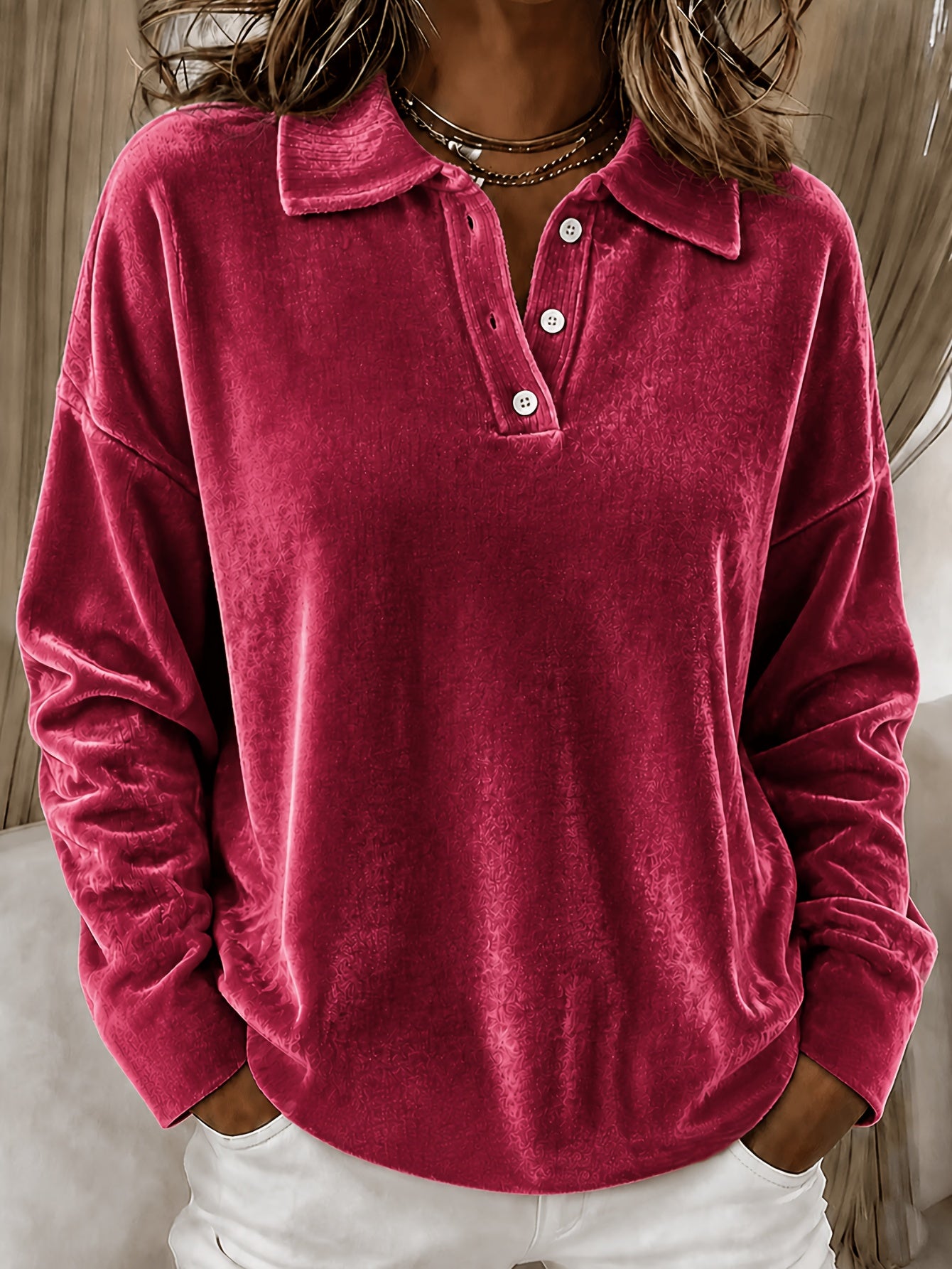 Relaxed Polo-Shirt mit Umschlagkragen
