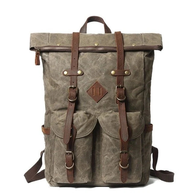 Retro Rucksack aus Canvas und Leder – Bild 2 | LuxeStyle