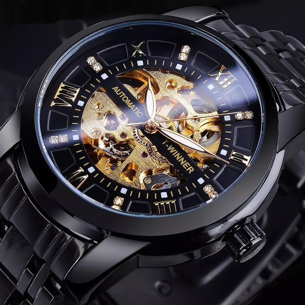 Herren Mechanische Uhr mit Hohlmuster