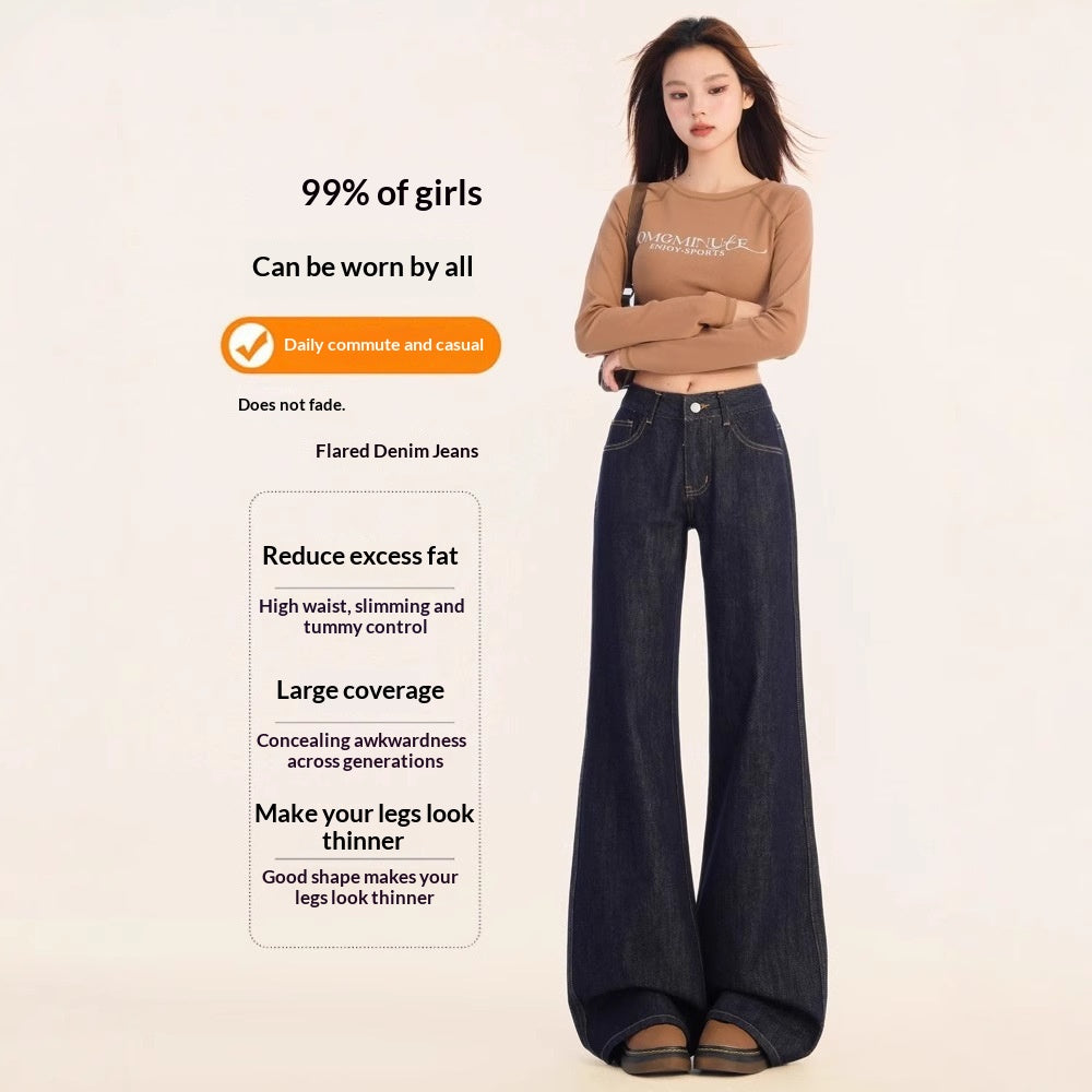 Dunkelblaue Flared Jeans
