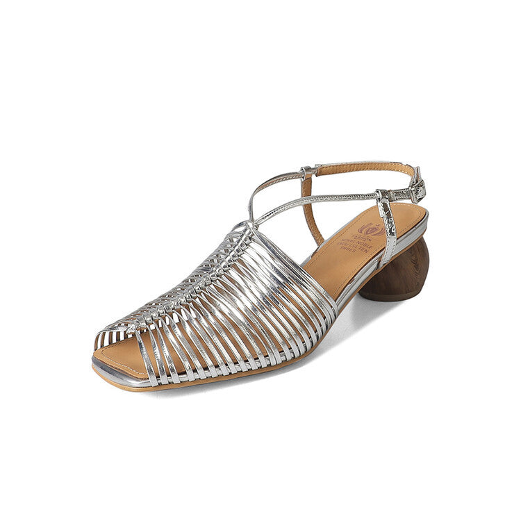 Retro Roman Sandalen mit Chunky Heel – Bild 5 | LuxeStyle