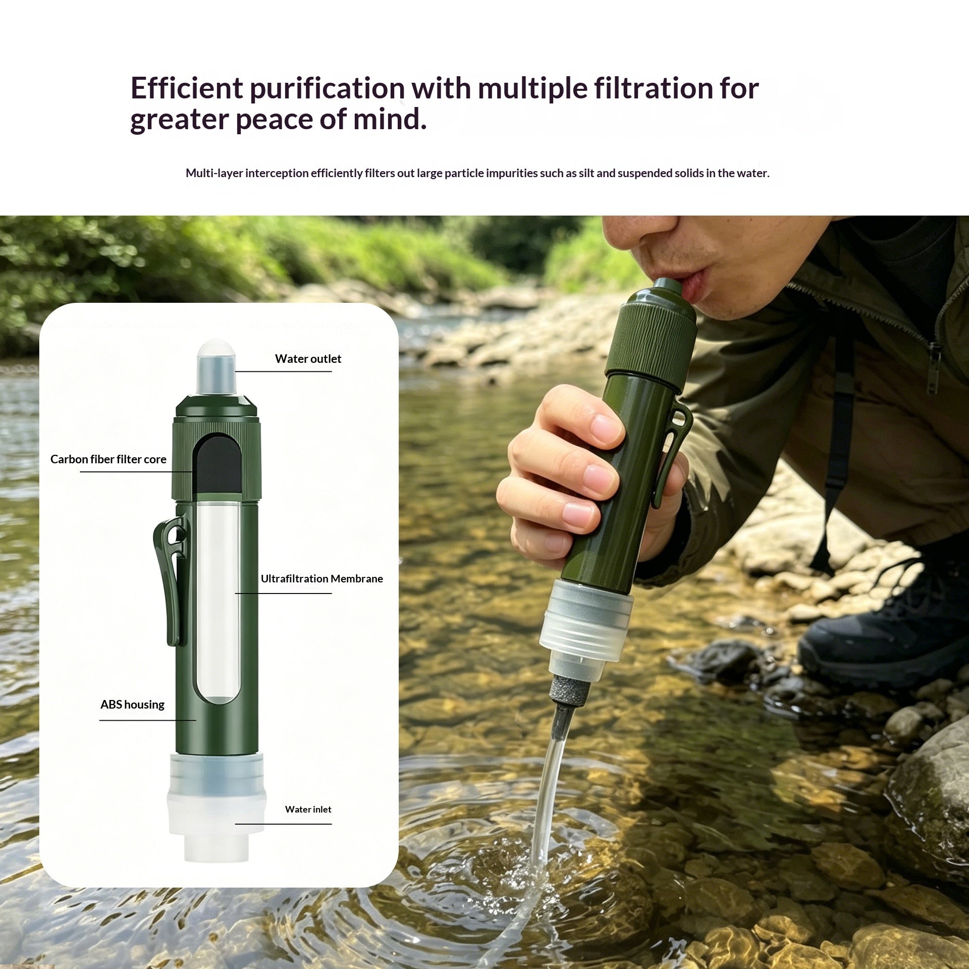 Mini-Wasserfilter für den Notfall
