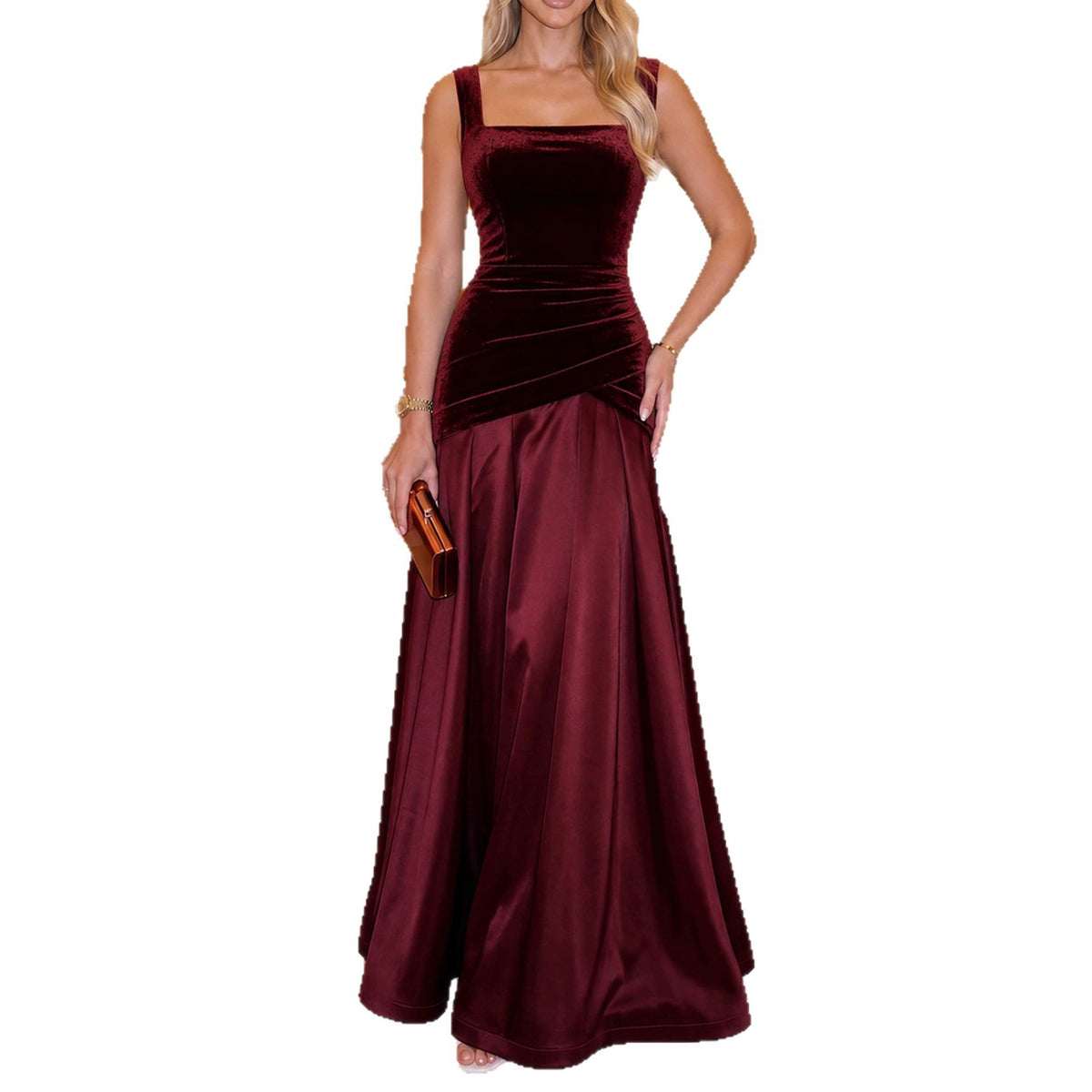 Samt-Trägerkleid mit offener Rückenpartie – Bild 3 | LuxeStyle